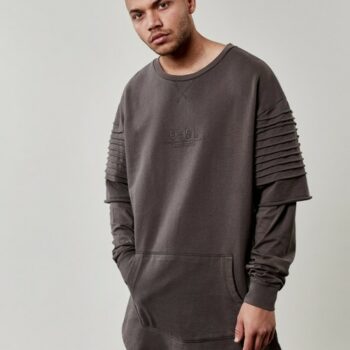 Mikina Cayler & Sons Pleated Layer Crewneck Grey 2245 Kč